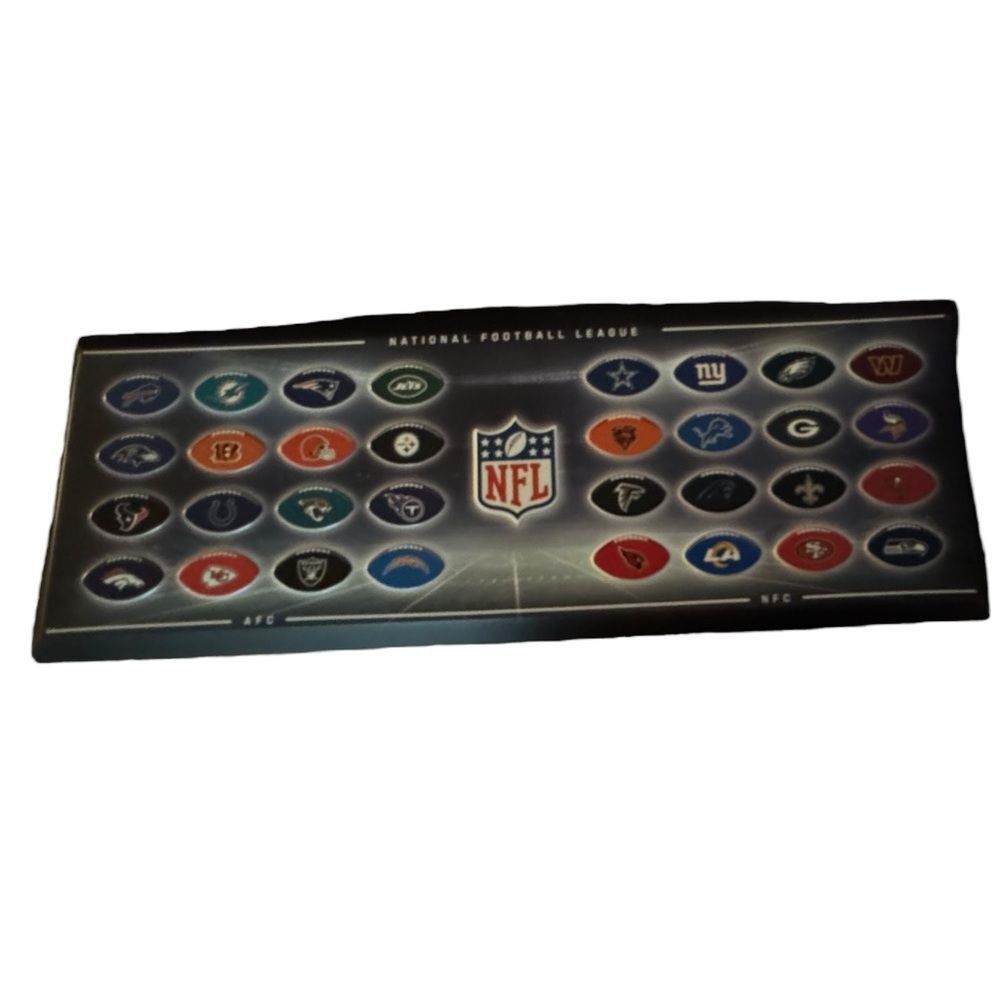 NFL Team Logo Metal Sign Black and Multicolor Game Room Man Cave 24.5” x 9”